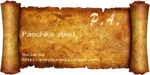 Paschka Axel névjegykártya
